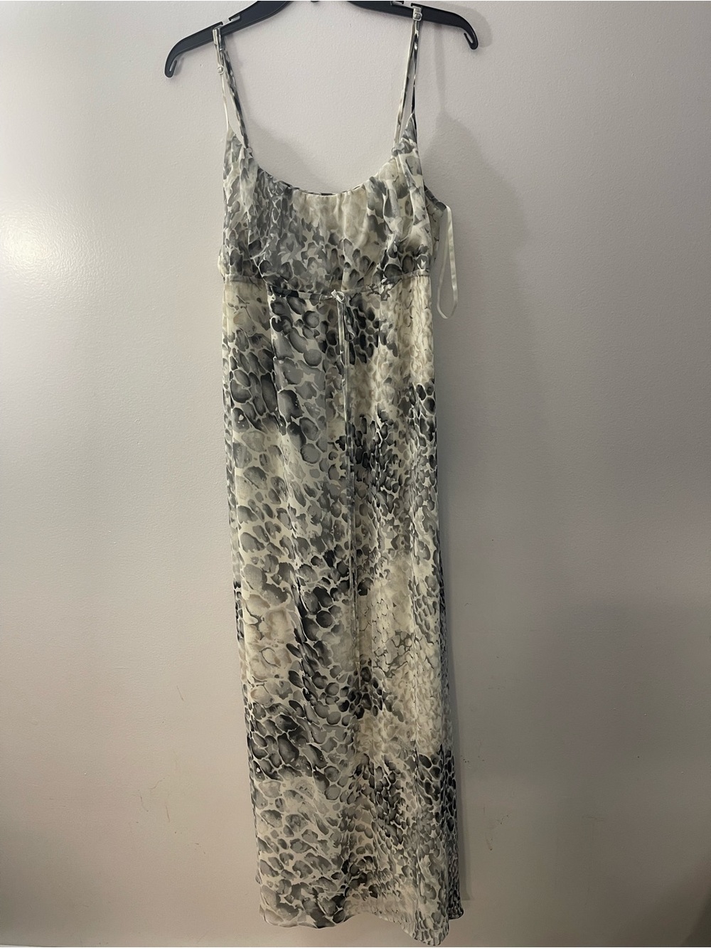 NWT vintage NY & Company Snake-Print Maxi Chiffon Floral Maxi Dress